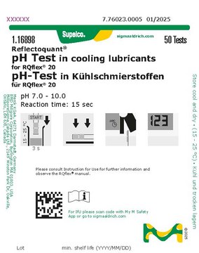 pH Test in cooling lubricants reflectometric, pH range 7.0-10.0