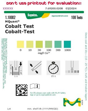 Cobalt Test colorimetric, 10-1000&#160;mg/L (Co2+), MQuant&#174;