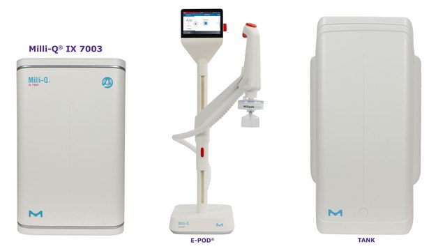 Milli-Q&#174; IX 7003/05/10/15 Pure Water Purification System The most advanced Milli-Q&#174; pure water system for the production of Elix&#174; quality water at a flow rate of 3 L/h., output: type 2 water (> 5&#160;M&#937;·cm), input: potable tap water