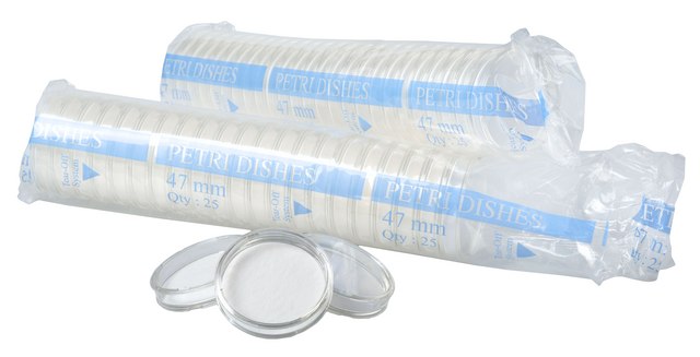 Petri dish with Petri-Pad sterile, Single use, diam. 47&#160;mm, pkg of (150 units), For microbial analysis using 2 ml liquid medium