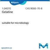 Gelatine suitable for microbiology