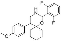 DMBO An oxazine that appears to mimic the pyranosidic moiety of heparin sulfate, and is shown to interact directly with several growth factors and cytokines including VEGF, TNF-α and heparin-binding-EGF in a surface plasmon resonance assay.