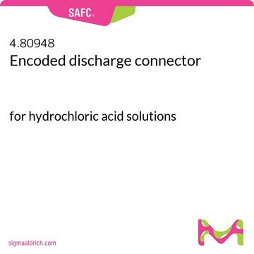 Encoded discharge connector for hydrochloric acid solutions